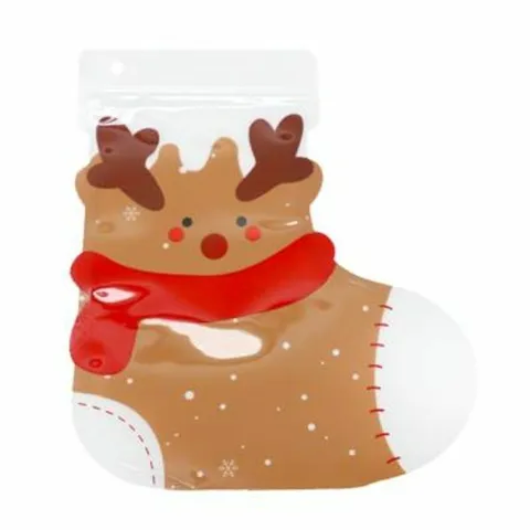 스투피드 크리스마스 양말 지퍼백 선물 포장 10매입 (루돌프) +할인쿠폰