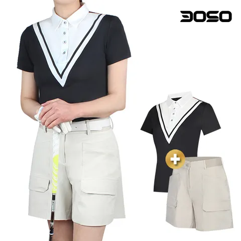 여성골프코디 여름 여자 골프티셔츠+반바지 세트/WLMKW+WKMKY +할인쿠폰