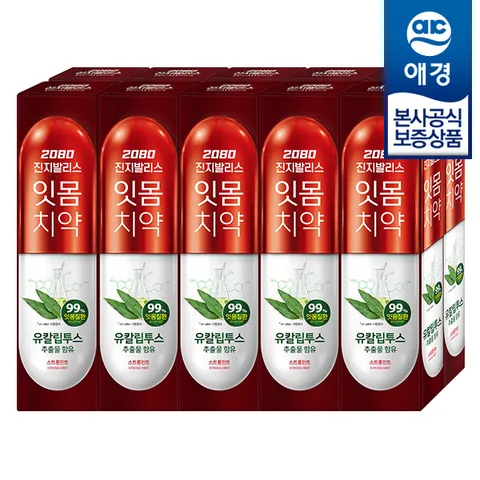 [애경][비밀]2080 유칼립투스 진지발리스 치약 150g x10개