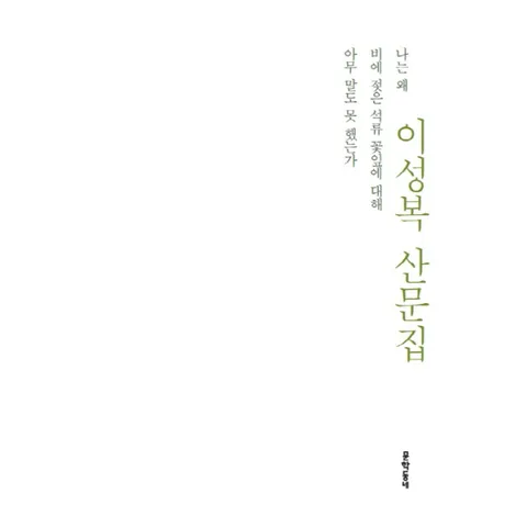 [웅진북센]나는 왜 비에 젖은 석류 꽃잎에 대해 아무 말도 못 했는가 이성복 산문집