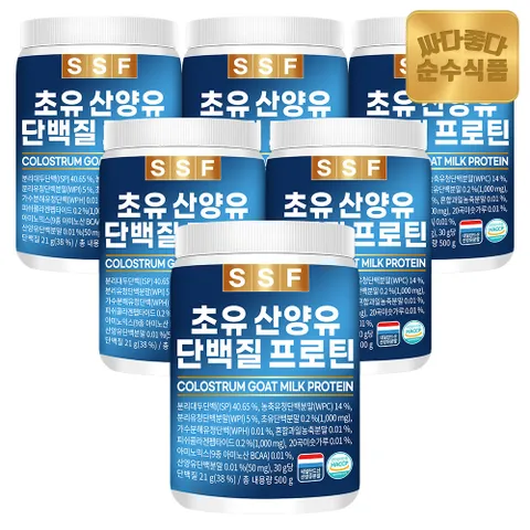 순수식품 초유 산양유 단백질 프로틴 쉐이크 실속형 500g x 6통 / 파우더 유청 퀄리고트 콜라겐 +할인쿠폰