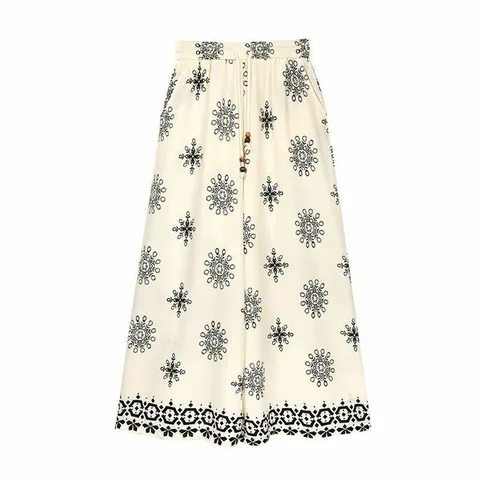 [하프클럽/바풀]바풀 LBR PTS 뉴키 밴드 와이드 쉬폰 팬츠