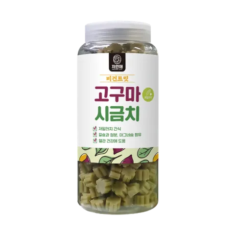 자연애 강아지 간식 비건 휴먼그레이드 고구마+시금치 460g