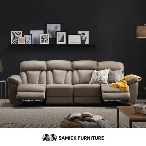 [삼익가구]바덴 USB 4인용 전동 리클라이너 가죽소파(양방향)