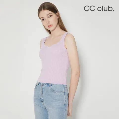 [CC club] 레이어드 크롭 니트 탑 C222KSK731