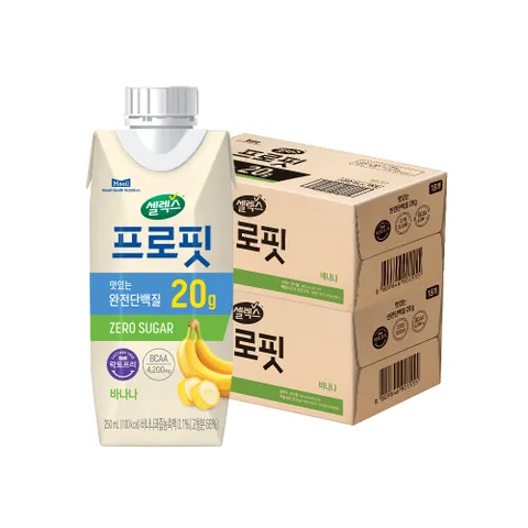 [본사직영]셀렉스 프로핏 완전단백질 드링크 바나나맛 2박스 (250ML x 36입)
