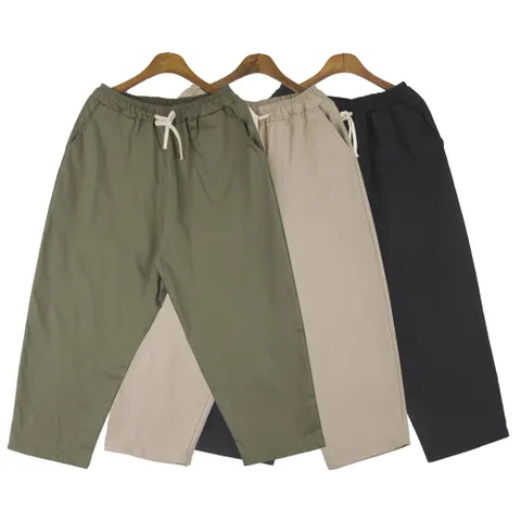 남성용 편안한 린넨소재 항아리바지 배기팬츠