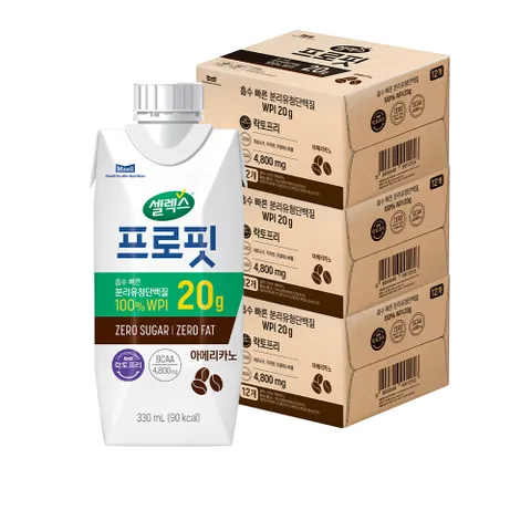 [Hmall]셀렉스 프로핏 웨이프로틴 아메리카노 드링크 3박스[330mlX36팩]