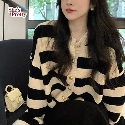 [하프클럽/쉬즈프리티]로그스트라이프가디건