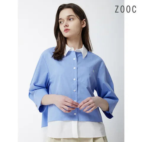 [ZOOC] 컬러 블록 아웃 포켓 셔츠 BL_Z242MSC019 +할인쿠폰