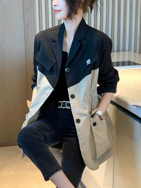 [ 플러스샵][플로레센스] 라인스트링트렌치자켓