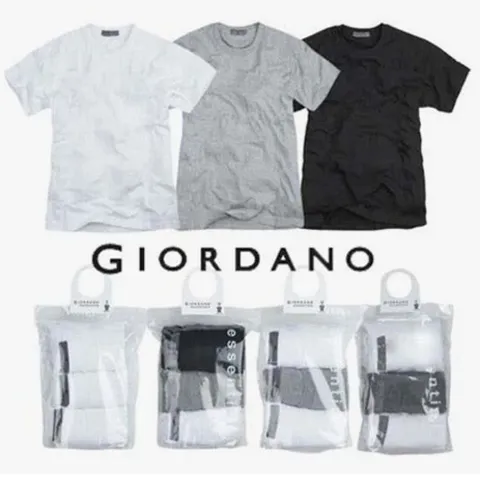 [현대백화점] 지오다노 반팔 흰색 티셔츠 무지티 반팔 남성 레이어드 티 무지티셔츠 3팩 243801 +할인쿠폰