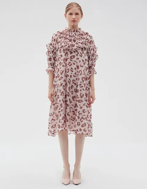 [현대백화점] [손정완] 러블리 레오파드 쉬폰 드레스 ZDO3232050