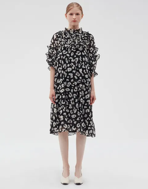 [현대백화점] [손정완] 러블리 레오파드 쉬폰 드레스 ZDO3232051