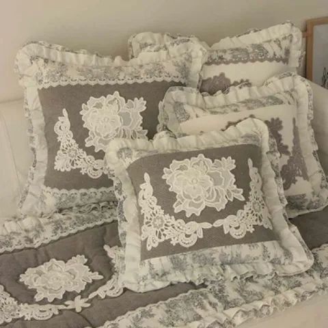 아트박스/앤코튼 리치 프릴 쿠션 40x40 (커버)/사각쿠션/침대쿠션