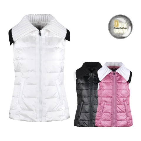럭스골프 여성 덕다운 경량 니트 패딩 조끼 LB2A510W
