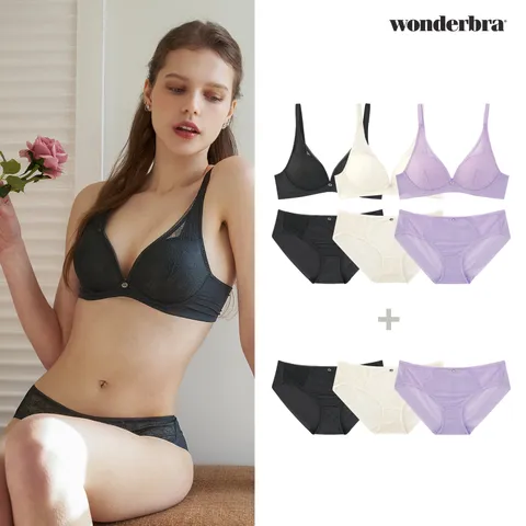 [1번] [Wonderbra] 노와이어 클래식 레이스 브라팬티 9종 [브라3+팬티6] WBW4M151617_PT(2) - 현대Hmall