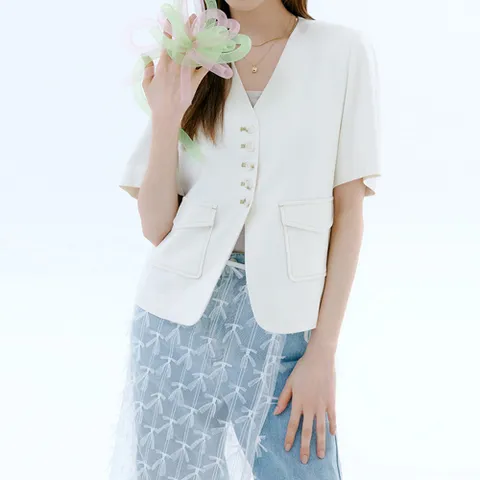 더엣지 린넨 혼방 반팔 자켓 WYJK3G04 +할인쿠폰