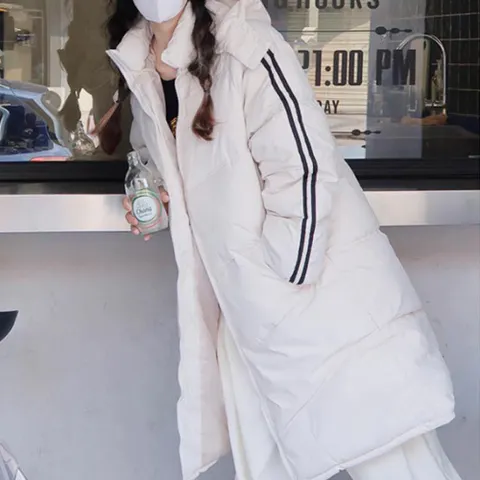롱패딩점퍼 방한 코트 야상 여자 아이보리 롱패딩 밝은색 잠바 오버핏 점퍼