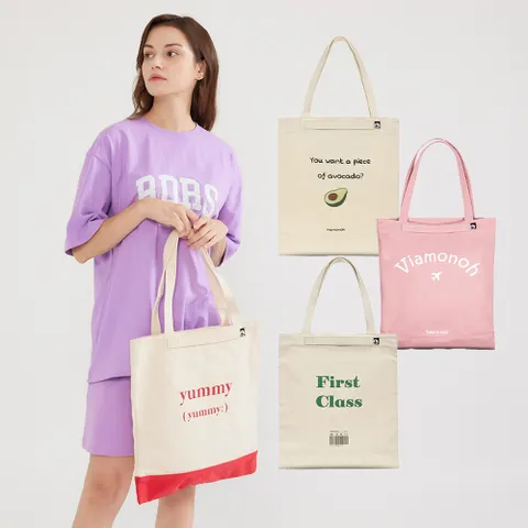 [비아모노] 플레이풀 캔버스 에코백 4COLOR +할인쿠폰