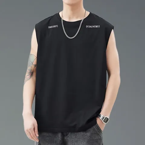 여름 신상 캐주얼 트렌디 남성 민소매 티셔츠