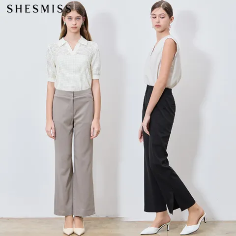 [쉬즈미스(SHESMISS)] 세미플레어 백 밴딩 슬릿 팬츠 (택가격: 168000원) +할인쿠폰