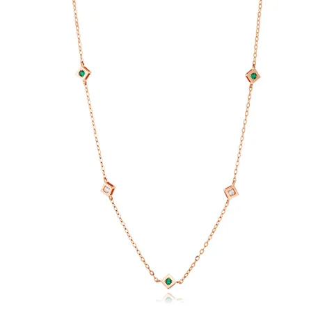 [새미쥬얼리] 14k 컬러킷 큐빅 목걸이