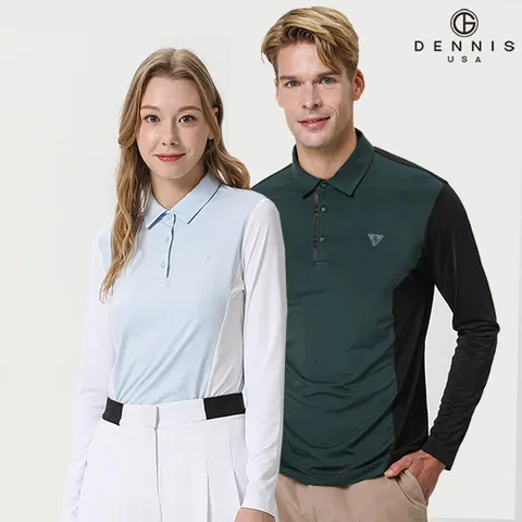 [DENNIS] 여성)투톤 라인배색 냉감소매 긴팔카라티_NAQMLTS072 +할인쿠폰