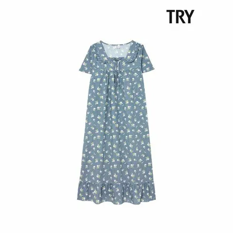 [하프클럽/TRY]여성 아사 나염 원피스 J06