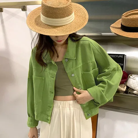 [패션페스타(3/9∼15) SPRING 파워 혜택 바로사용 쿠폰 추가 10%적립+카드 10% 즉시혜택][무드무드] 그리너리 컬러 숏 자켓