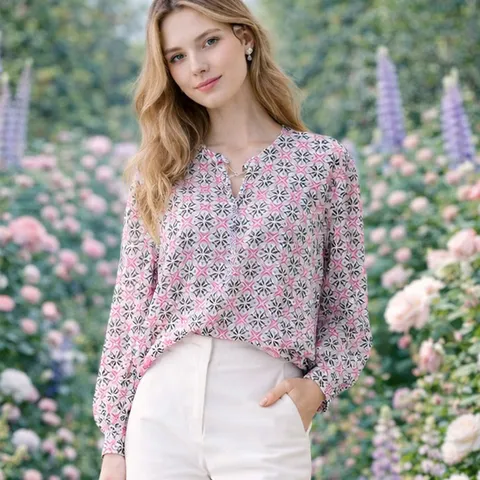 에스연 SS 시어체크 인견 레이어드 셔츠 블라우스 3종