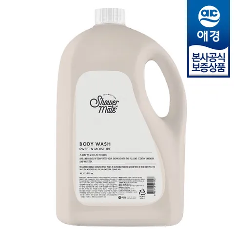 [애경] 샤워메이트 스위트 앤 모이스처 대용량 바디워시 4L x1개 +펌프증정