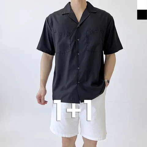 PGR골프 1+1 남자 여름 오버핏 무지 반팔남방 셔츠 +할인쿠폰