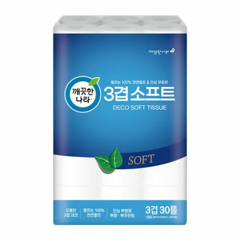 [깨끗한나라] 소프트 3겹 27m 30롤x3팩