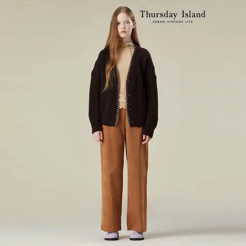 [Thursday Island] 배색포인트 V넥 가디건(T236MCD132W) +할인쿠폰
