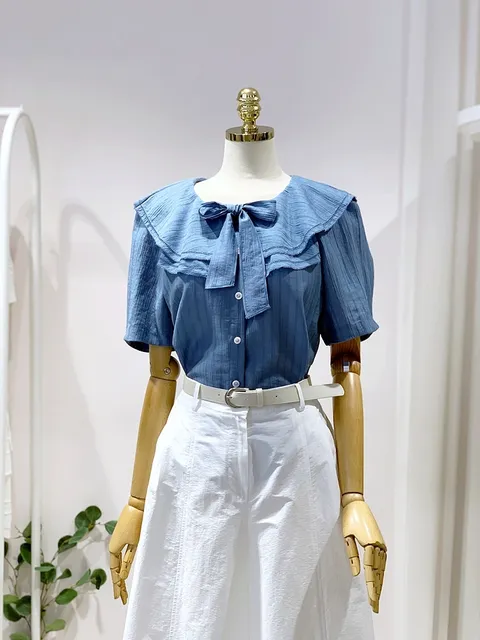 [현대백화점] 올리브데올리브 (OW5MB554) 프릴 카라 리본 블라우스