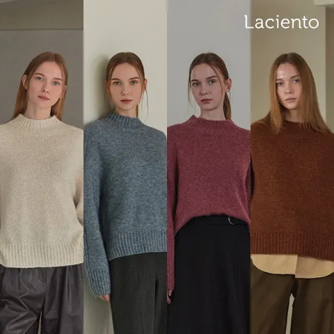 [ ★론칭대비 6만원 인하! 홀가먼트 알파카 니트★][론칭가 99000원] 라씨엔토 울 알파카 블렌드 홀가먼트 니트 1종