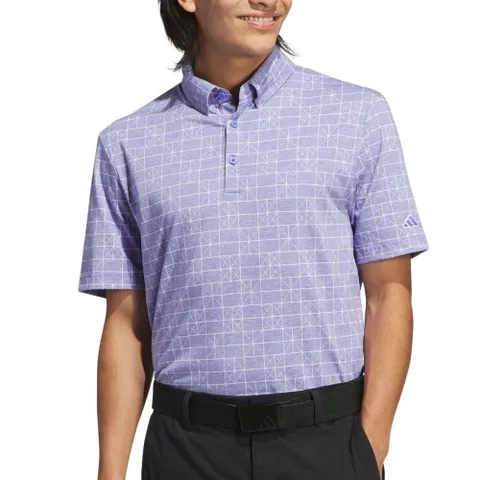 아디다스 골프셔츠 반팔 체크 블루 미국판 골프웨어 2025 +할인쿠폰