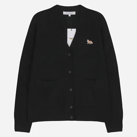 [메종키츠네]5S LW00507KT1006 P199 베이비 폭스 브이넥 여성 가디건 블랙 +할인쿠폰 +무이자3개월