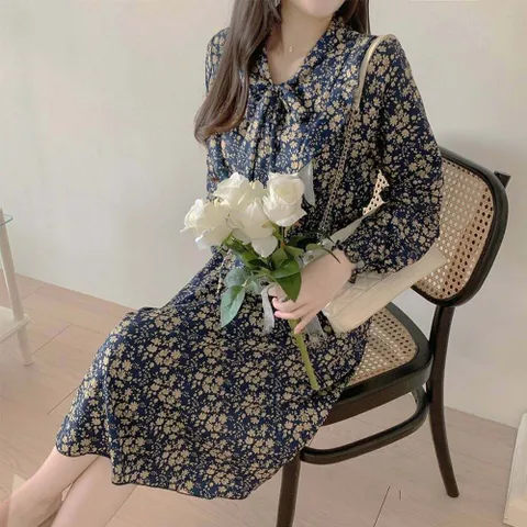 (스타일하우스)원피스 OPS 여자 꽃무늬 쉬폰 프릴 러플 플라워 롱 +할인쿠폰