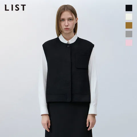 [본사직영] 리스트 신상 울 라운드넥 핸드메이드 베스트_TWHVTO82010 +할인쿠폰