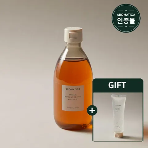 [알로에수딩젤180ml 증정] 아로마티카 임브레이스 네롤리 패츌리 바디워시 300ml +할인쿠폰