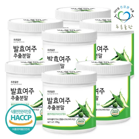 [푸른들판] 국산 발효 여주 추출 분말 170g 7통 김치유산균 발효여주 추출물 가루 차