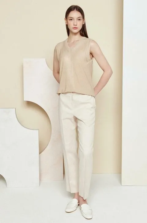 더아이잗 린넨 슬리브리스 풀오버 니트 IM5A1PO07SG