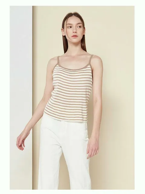 더아이잗 단가라 슬리브리스 풀오버 니트 IM5P1PO01SG