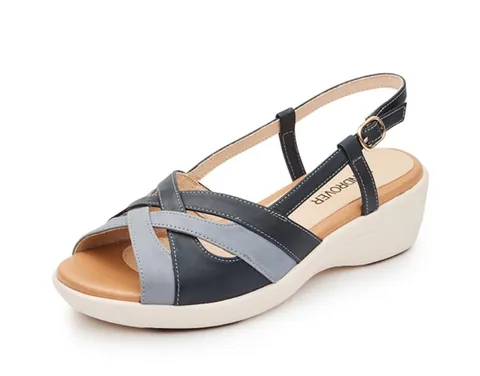 [현대백화점] 금강제화/랜드로바 LANSAC5454여성 경량 쿠션 컴포트 샌들 (네이비/아이보리) +할인쿠폰