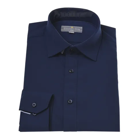 [현대백화점] [카운테스마라셔츠] CDHS3B1364N0 구기없는 솔리드 슬림 긴팔 네이비셔츠 +할인쿠폰 +사은품(*두장 이상 구매시 사은품 정장 양말 드려요/ 예쁘게 선물  포장도 해드려요*)