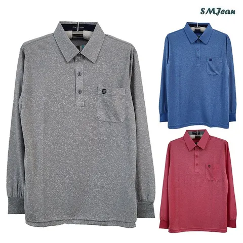 SMJ1257 잔피엘 긴팔 카라 티셔츠 중년 남성 긴팔티 봄 가을