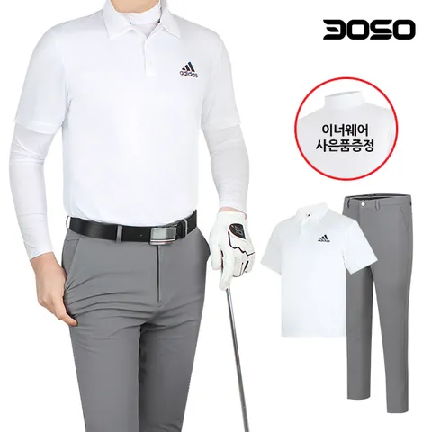 [삼공오공]아디다스 골프웨어 코디 남성 골프바지+티셔츠 세트/이너웨어사은품/ADMHC+WSKO