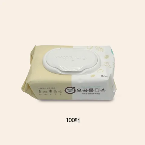 깨끗한나라 오곡물티슈 캡형 100매 10팩 +할인쿠폰